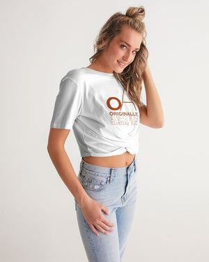 OA SimplyOA Twist-Front Cropped Tee(White)