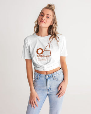 OA SimplyOA Twist-Front Cropped Tee(White)