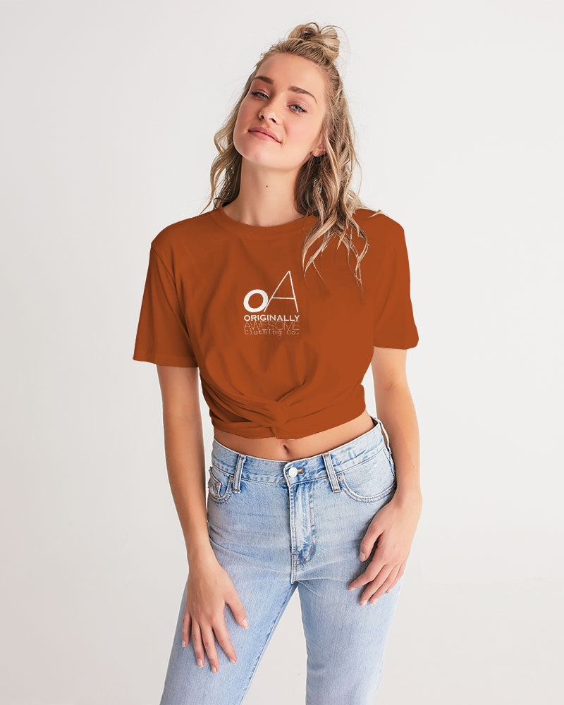 OA SimplyOA Twist-Front Cropped Tee