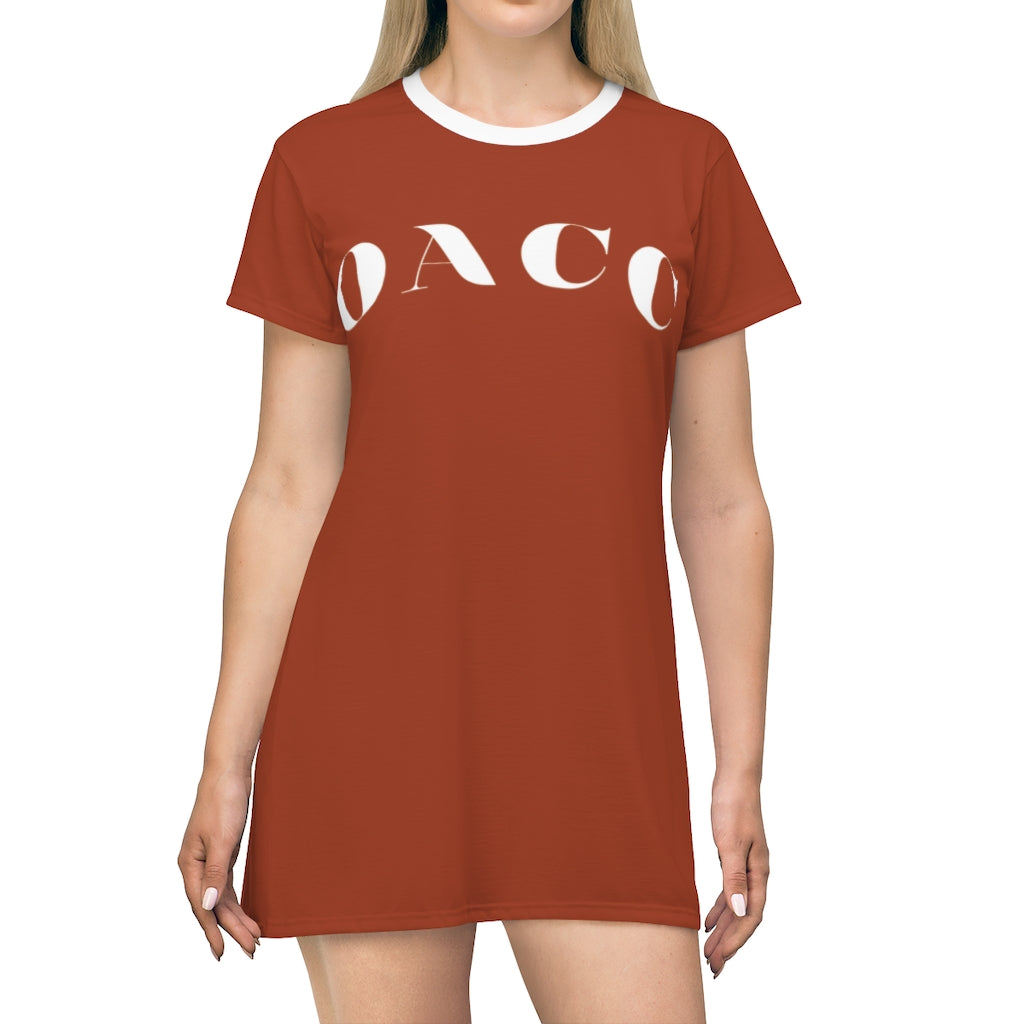 OA “OACC” T-Shirt Dress(RustyRed)