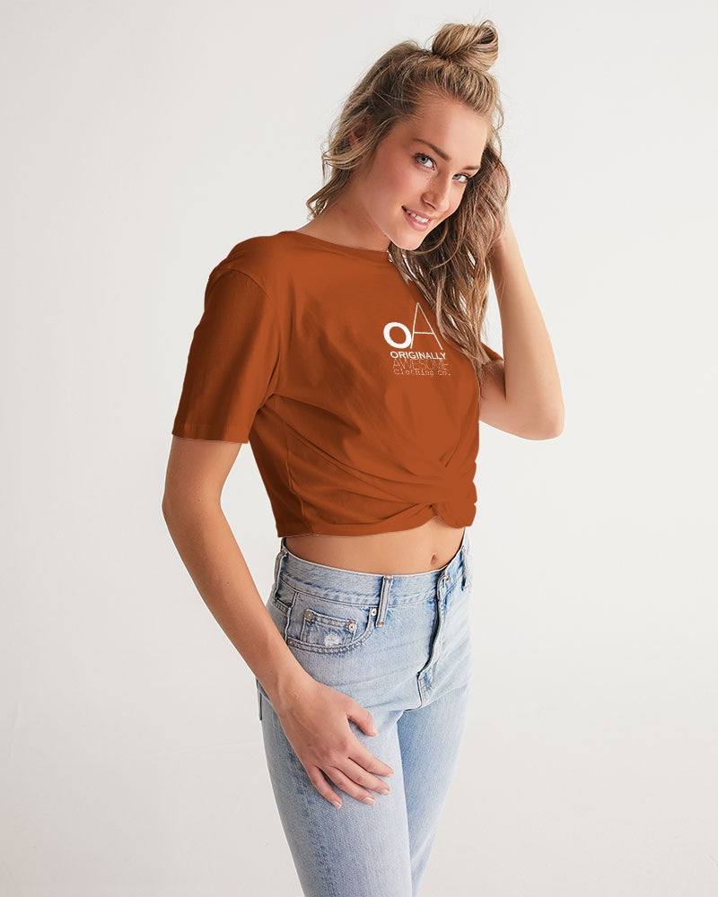 OA SimplyOA Twist-Front Cropped Tee