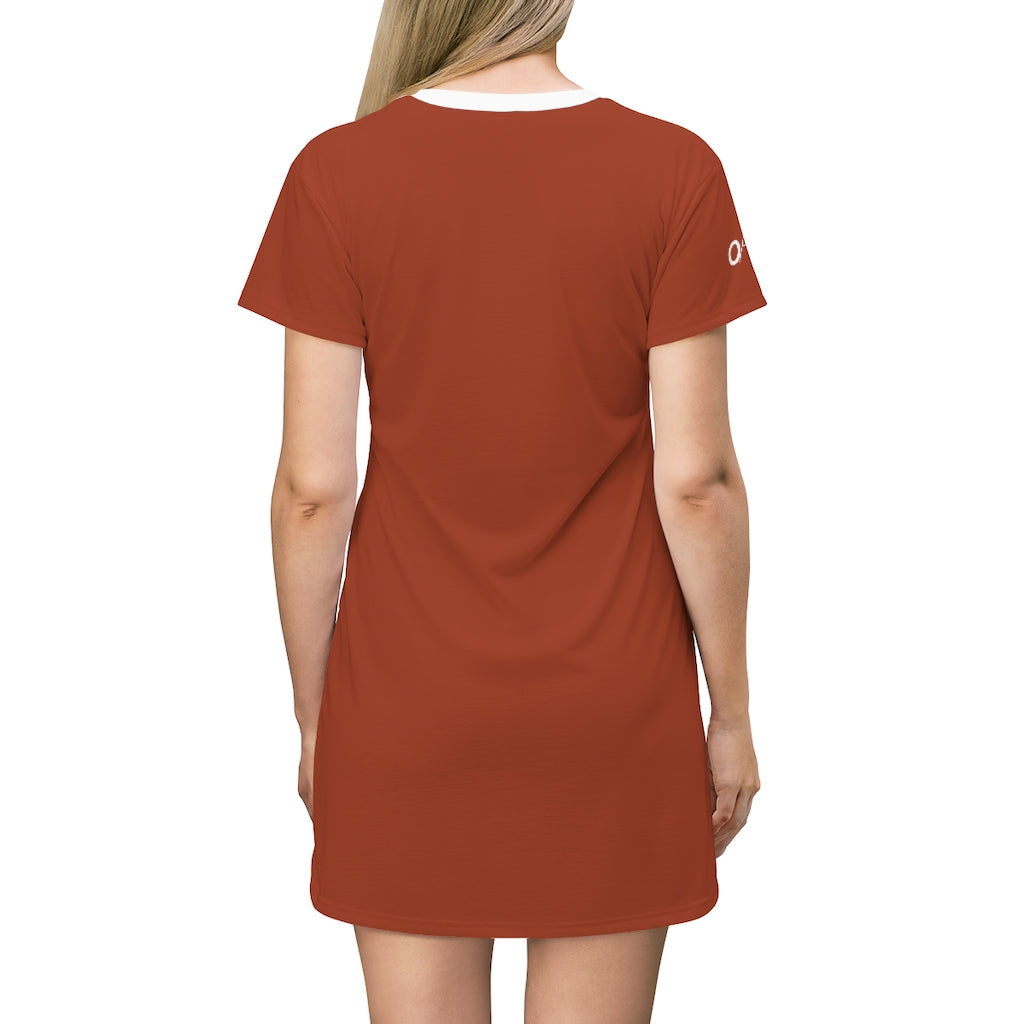OA “OACC” T-Shirt Dress(RustyRed)